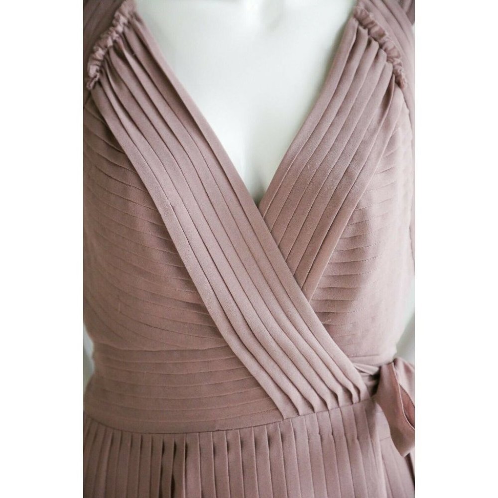 Burberry Mauve Pleated Midi Wrap Dress - Picture 6 of 12